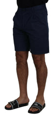 Dolce & Gabbana Blue Chinos Cotton Stretch Casual Shorts -   -  Dolce & Gabbana.