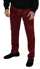 Dolce & Gabbana Bordeaux Silk DG Sleep Lounge Pants -   -  Dolce & Gabbana.