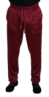 Dolce & Gabbana Bordeaux Silk DG Sleep Lounge Pants -   -  Dolce & Gabbana.
