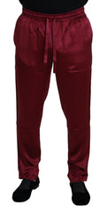 Dolce & Gabbana Bordeaux Silk DG Sleep Lounge Pants -   -  Dolce & Gabbana.