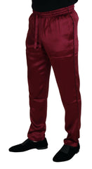 Dolce & Gabbana Bordeaux Silk DG Sleep Lounge Pants -   -  Dolce & Gabbana.