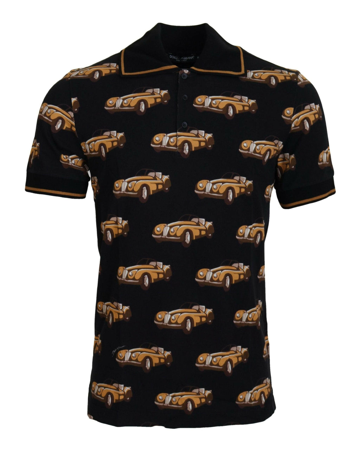 Dolce & Gabbana Black Car Print Short Sleeve Polo T-shirt -   -  Dolce & Gabbana.