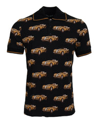 Dolce & Gabbana Black Car Print Short Sleeve Polo T-shirt -   -  Dolce & Gabbana.