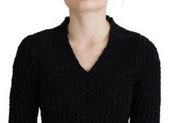 Dolce & Gabbana Black Wool Knitted Sheath Sweater Dress -   -  Dolce & Gabbana.