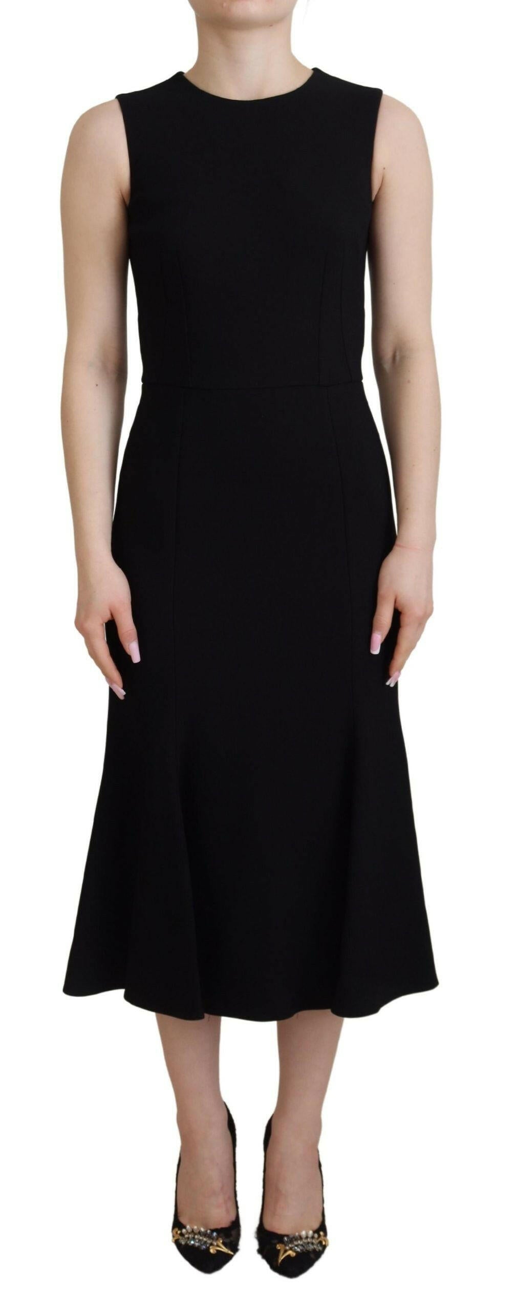 Dolce & Gabbana Black Dress Sheath Flare Viscose Dress -   -  Dolce & Gabbana.