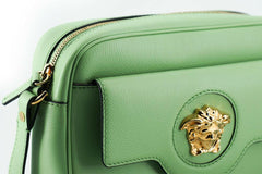 Versace Elegant Mint Green Leather Camera Case Bag -   -  Versace.