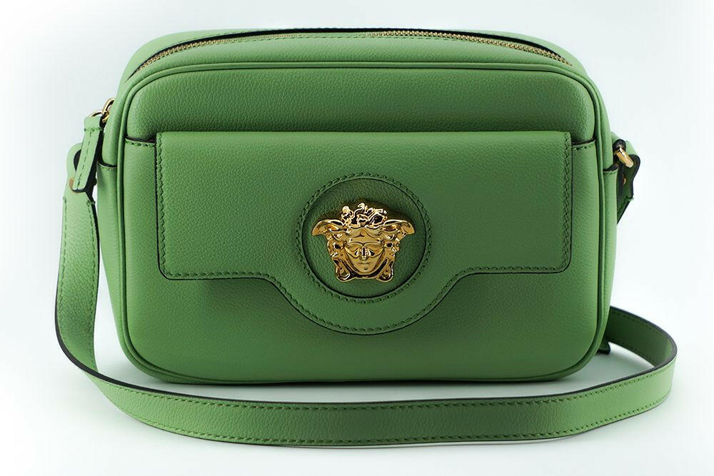 Versace Elegant Mint Green Leather Camera Case Bag -   -  Versace.