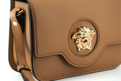 Versace Elegant Calf Leather Shoulder Bag in Brown -  Luxury Shoulder Bag for Women -  Versace.