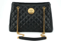 Versace Elegant Quilted Nappa Leather Tote Bag -  Luxury Shopper Bag for Women -  Versace.