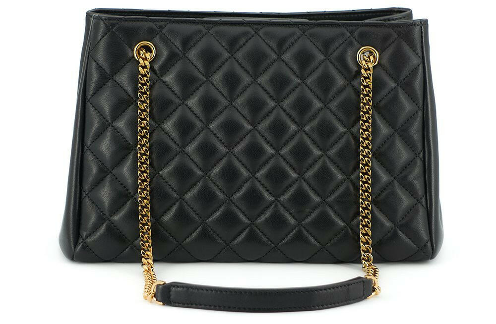 Versace Elegant Quilted Nappa Leather Tote Bag -  Luxury Shopper Bag for Women -  Versace. Versace Elegant Quilted Nappa Leather Tote Bag -  Luxury Shopper Bag for Women -  Versace.