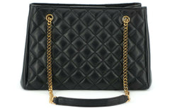 Versace Elegant Quilted Nappa Leather Tote Bag -  Luxury Shopper Bag for Women -  Versace.