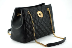 Versace Elegant Quilted Nappa Leather Tote Bag -  Luxury Shopper Bag for Women -  Versace.