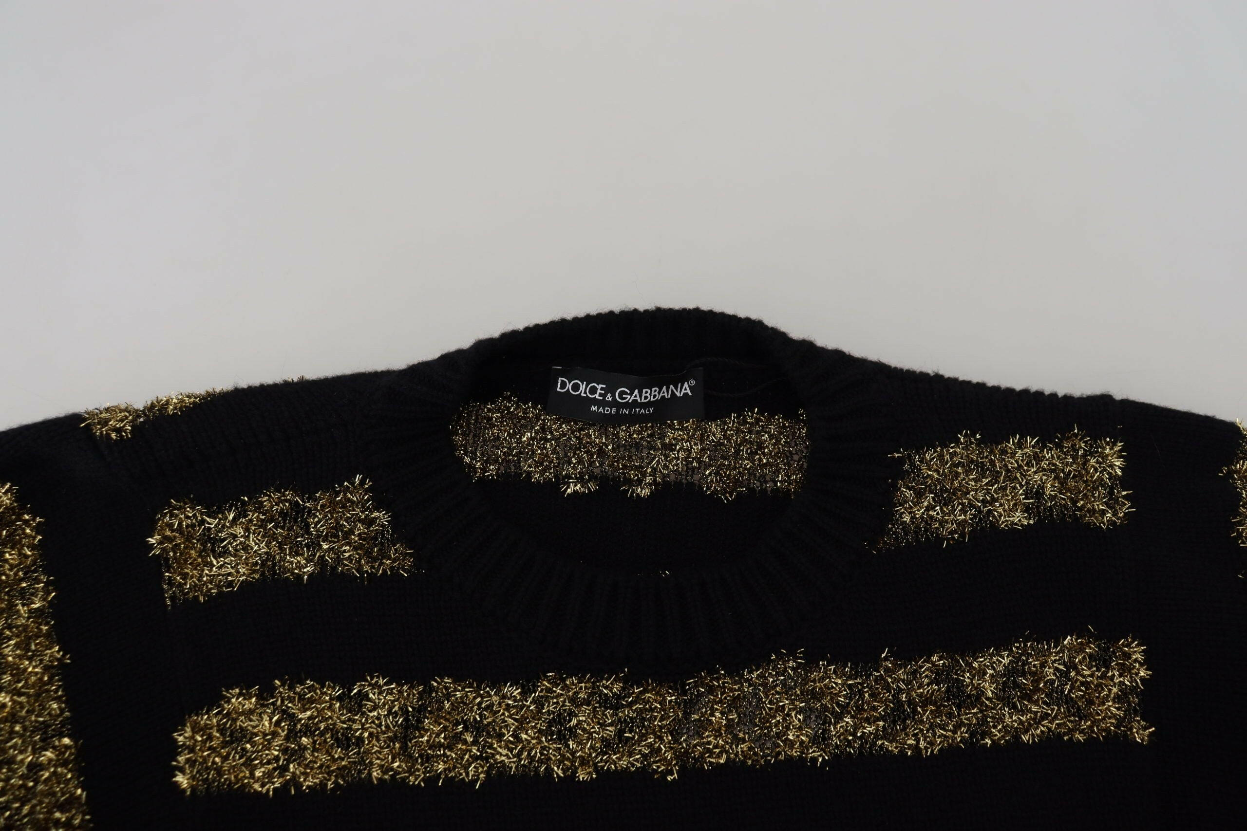 Dolce & Gabbana Black Gold D&G Crystal Cashmere Sweater -   -  Dolce & Gabbana. Dolce & Gabbana Black Gold D&G Crystal Cashmere Sweater -   -  Dolce & Gabbana.