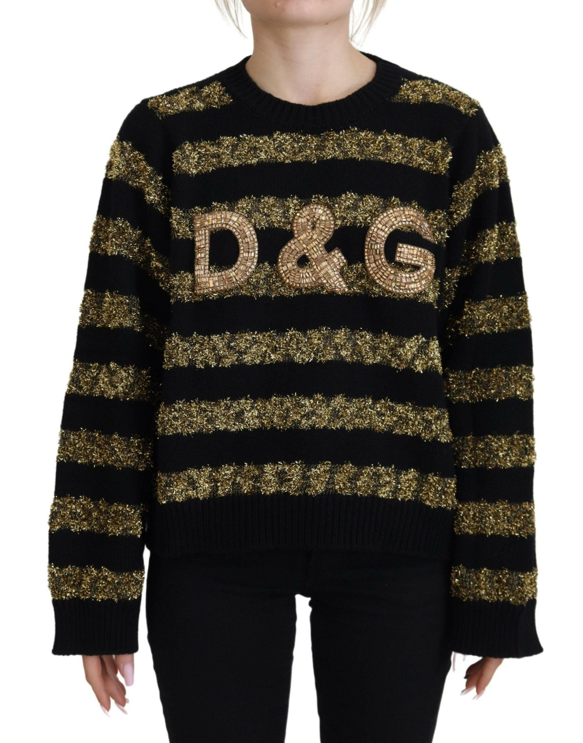 Dolce & Gabbana Black Gold D&G Crystal Cashmere Sweater -   -  Dolce & Gabbana.