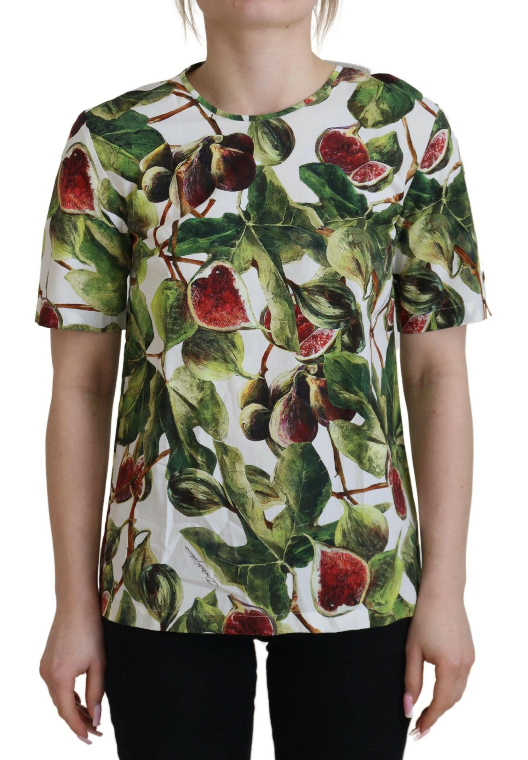 Dolce & Gabbana Crew-neck Cotton Top Blouse Fruit T-shirt -   -  Dolce & Gabbana.