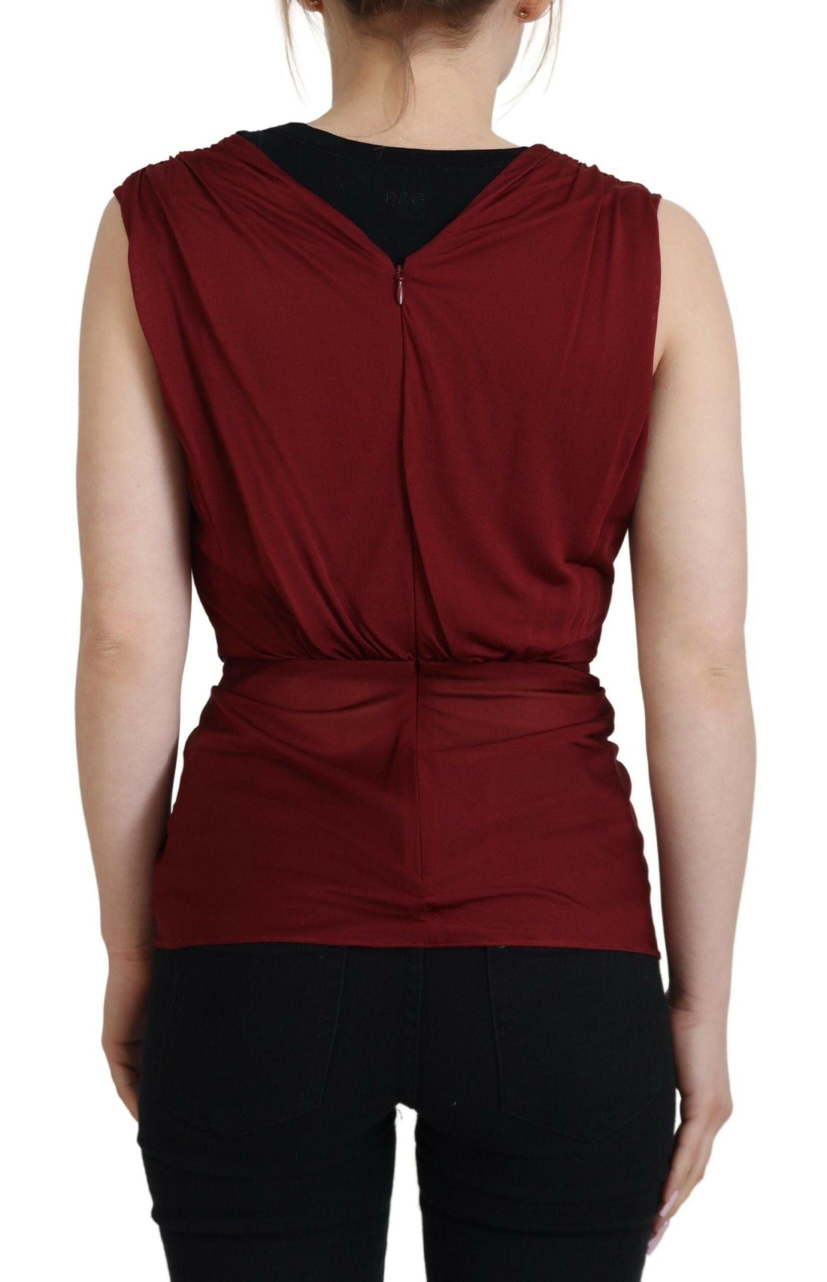 Dolce & Gabbana Bordeaux Silk Stretch Top Vest Blouse -   -  Dolce & Gabbana. Dolce & Gabbana Bordeaux Silk Stretch Top Vest Blouse -   -  Dolce & Gabbana.