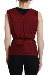 Dolce & Gabbana Bordeaux Silk Stretch Top Vest Blouse -   -  Dolce & Gabbana.
