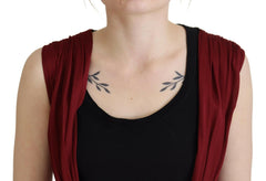 Dolce & Gabbana Bordeaux Silk Stretch Top Vest Blouse -   -  Dolce & Gabbana.