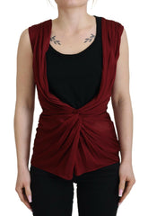 Dolce & Gabbana Bordeaux Silk Stretch Top Vest Blouse -   -  Dolce & Gabbana.