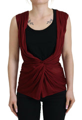 Dolce & Gabbana Bordeaux Silk Stretch Top Vest Blouse -   -  Dolce & Gabbana.