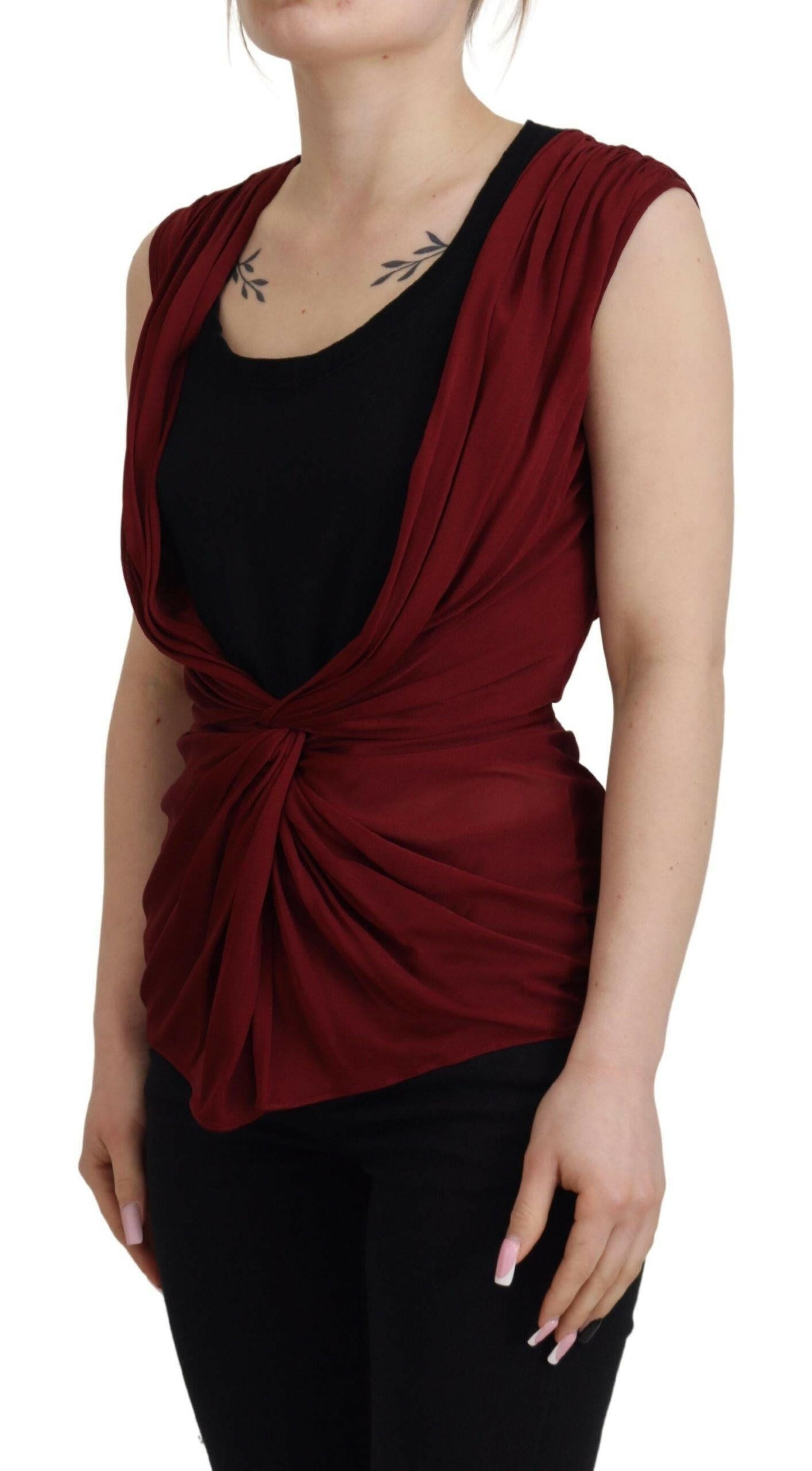 Dolce & Gabbana Bordeaux Silk Stretch Top Vest Blouse -   -  Dolce & Gabbana. Dolce & Gabbana Bordeaux Silk Stretch Top Vest Blouse -   -  Dolce & Gabbana.