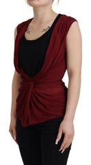 Dolce & Gabbana Bordeaux Silk Stretch Top Vest Blouse -   -  Dolce & Gabbana.