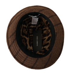 Dolce & Gabbana Brown Fedora Striped Print Summer Hat -   -  Dolce & Gabbana.