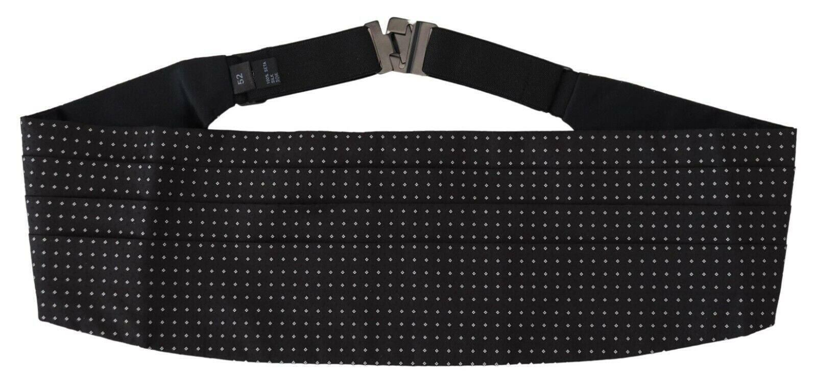 Dolce & Gabbana Black Polka Dot Wide Waist Men Belt Cummerband -  MenΒ΄s Cummerbund -  Dolce & Gabbana.
