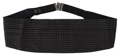 Dolce & Gabbana Black Polka Dot Wide Waist Men Belt Cummerband -  MenΒ΄s Cummerbund -  Dolce & Gabbana.