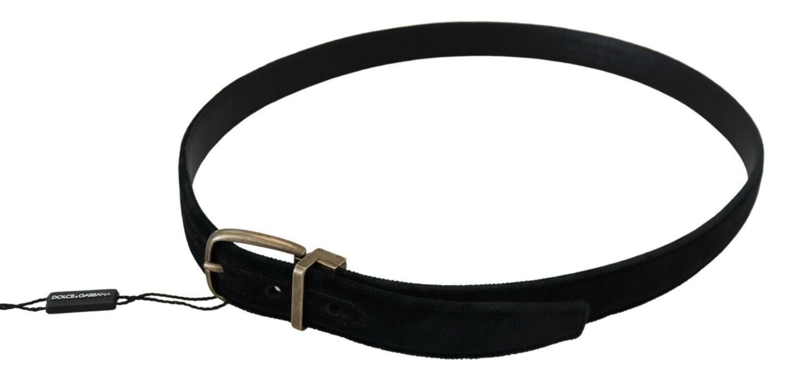 Dolce & Gabbana Black Velvet Leather Antique Metal Buckle -   -  Dolce & Gabbana. Dolce & Gabbana Black Velvet Leather Antique Metal Buckle -   -  Dolce & Gabbana.