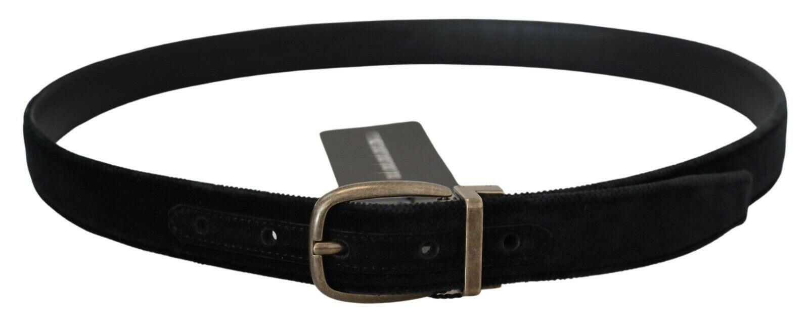 Dolce & Gabbana Black Velvet Leather Antique Metal Buckle -   -  Dolce & Gabbana. Dolce & Gabbana Black Velvet Leather Antique Metal Buckle -   -  Dolce & Gabbana.
