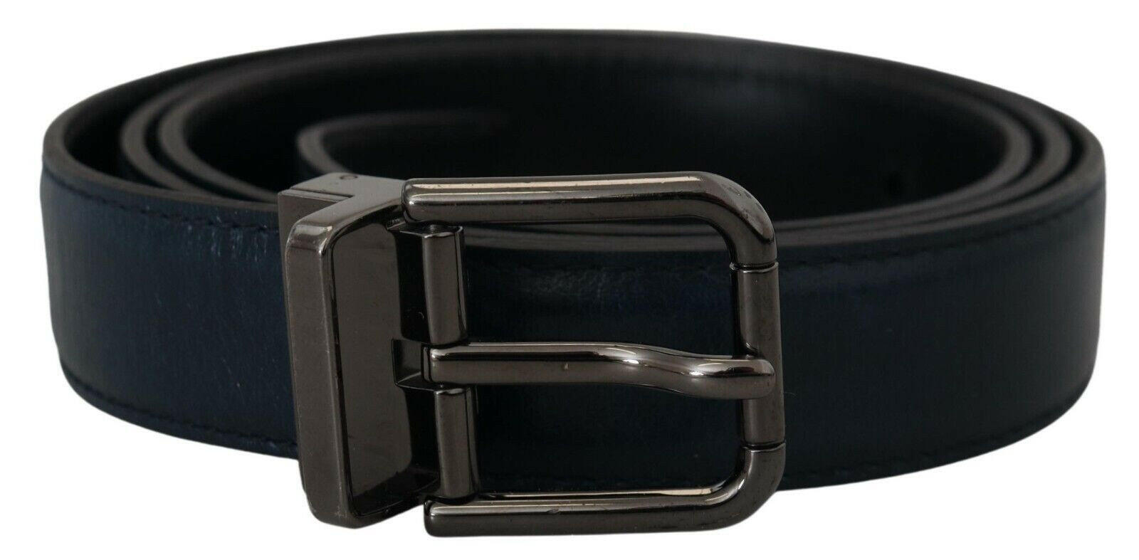 Dolce & Gabbana Blue Leather Silver Metal Buckle Vintage Belt -   -  Dolce & Gabbana. Dolce & Gabbana Blue Leather Silver Metal Buckle Vintage Belt -   -  Dolce & Gabbana.