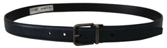 Dolce & Gabbana Blue Leather Silver Metal Buckle Vintage Belt -   -  Dolce & Gabbana.