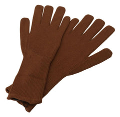 Dolce & Gabbana Brown Cashmere Knitted Hands Mitten Mens Gloves - - Dolce & Gabbana.