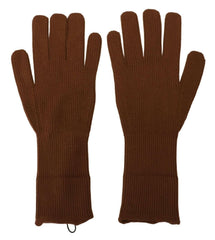 Dolce & Gabbana Brown Cashmere Knitted Hands Mitten Mens Gloves - - Dolce & Gabbana.