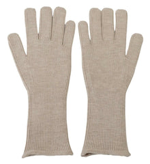 Dolce & Gabbana Ivory Cashmere Silk Hands Mitten Mens Gloves -   -  Dolce & Gabbana.