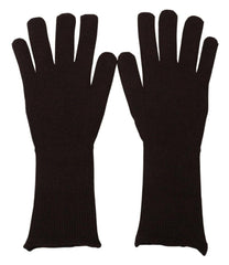 Dolce & Gabbana Brown Cashmere Silk Hands Mitten Mens Gloves - - Dolce & Gabbana.