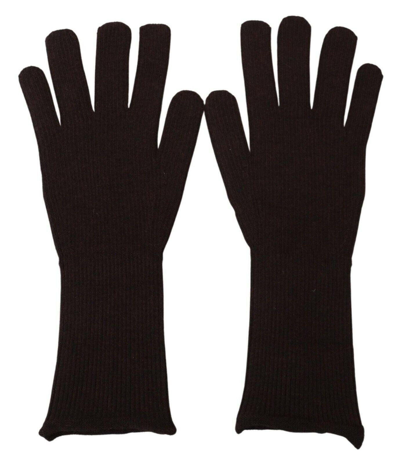 Dolce & Gabbana Brown Cashmere Silk Hands Mitten Mens Gloves - - Dolce & Gabbana.