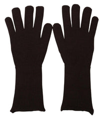 Dolce & Gabbana Brown Cashmere Silk Hands Mitten Mens Gloves - - Dolce & Gabbana.