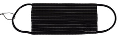 Dolce & Gabbana Black White Stripes Elastic Ear Strap One Size Face Mask - - Dolce & Gabbana.