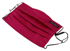 Dolce & Gabbana Maroon Silk Pleated Elastic Ear Strap One Size Face Mask - - Dolce & Gabbana.