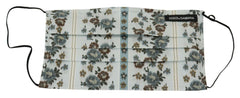 Dolce & Gabbana White Floral Cotton Pleated Elastic Ear Strap Face Mask - - Dolce & Gabbana.