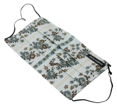Dolce & Gabbana White Floral Cotton Pleated Elastic Ear Strap Face Mask - - Dolce & Gabbana.