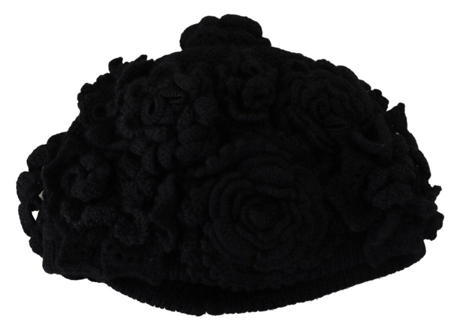 Dolce & Gabbana Black Wool Knit Winter Beanie Hat -   -  Dolce & Gabbana. Dolce & Gabbana Black Wool Knit Winter Beanie Hat -   -  Dolce & Gabbana.