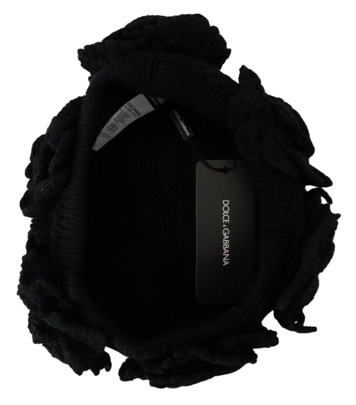 Dolce & Gabbana Black Wool Knit Winter Beanie Hat -   -  Dolce & Gabbana. Dolce & Gabbana Black Wool Knit Winter Beanie Hat -   -  Dolce & Gabbana.