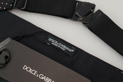 Dolce & Gabbana Black Polka Dot Wide Waist Men Belt Cummerband -  MenΒ΄s Cummerbund -  Dolce & Gabbana.