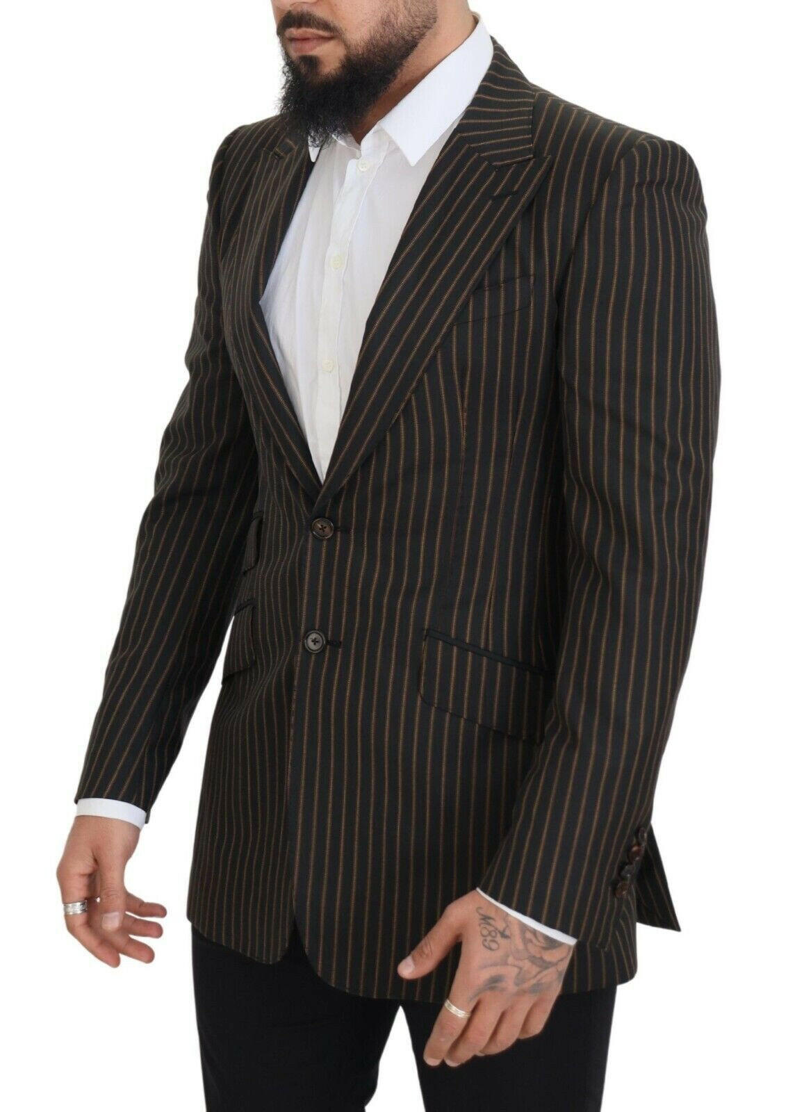 Dolce & Gabbana Black Brown Stripes Single Breasted Blazer -   -  Dolce & Gabbana. Dolce & Gabbana Black Brown Stripes Single Breasted Blazer -   -  Dolce & Gabbana.