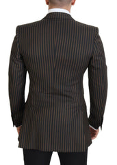 Dolce & Gabbana Black Brown Stripes Single Breasted Blazer -   -  Dolce & Gabbana.