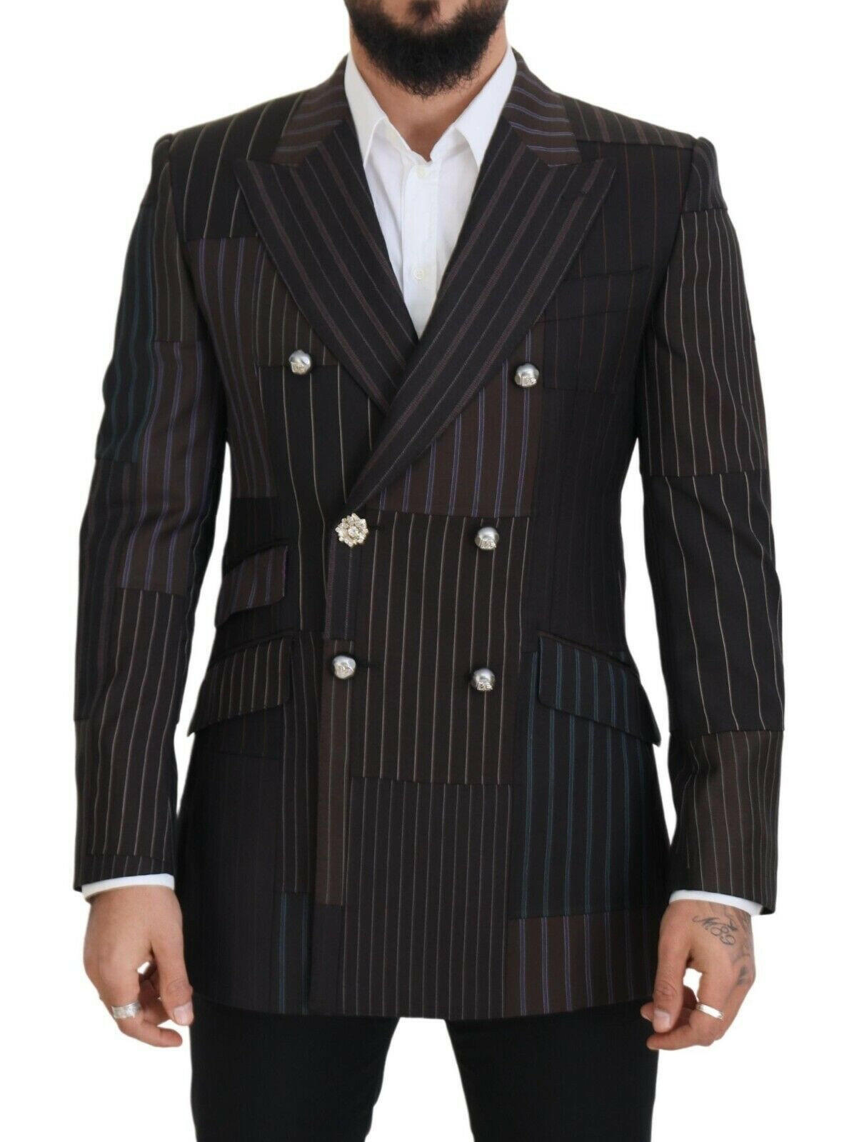 Dolce & Gabbana Multicolor Patchwork Stripes SICILIA Blazer -   -  Dolce & Gabbana.