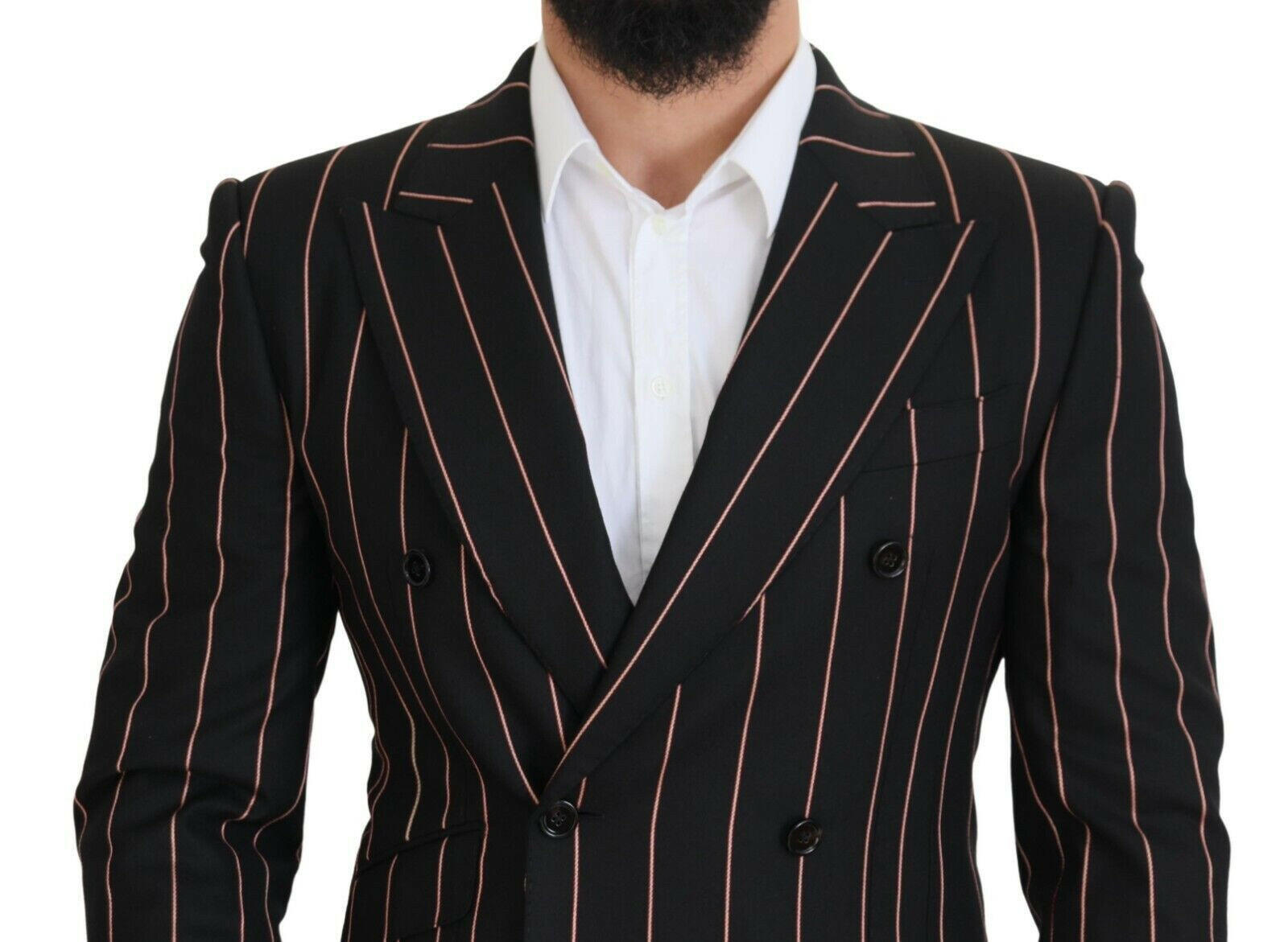 Dolce & Gabbana Black Stripes Viscose Double Breasted Blazer -   -  Dolce & Gabbana. Dolce & Gabbana Black Stripes Viscose Double Breasted Blazer -   -  Dolce & Gabbana.
